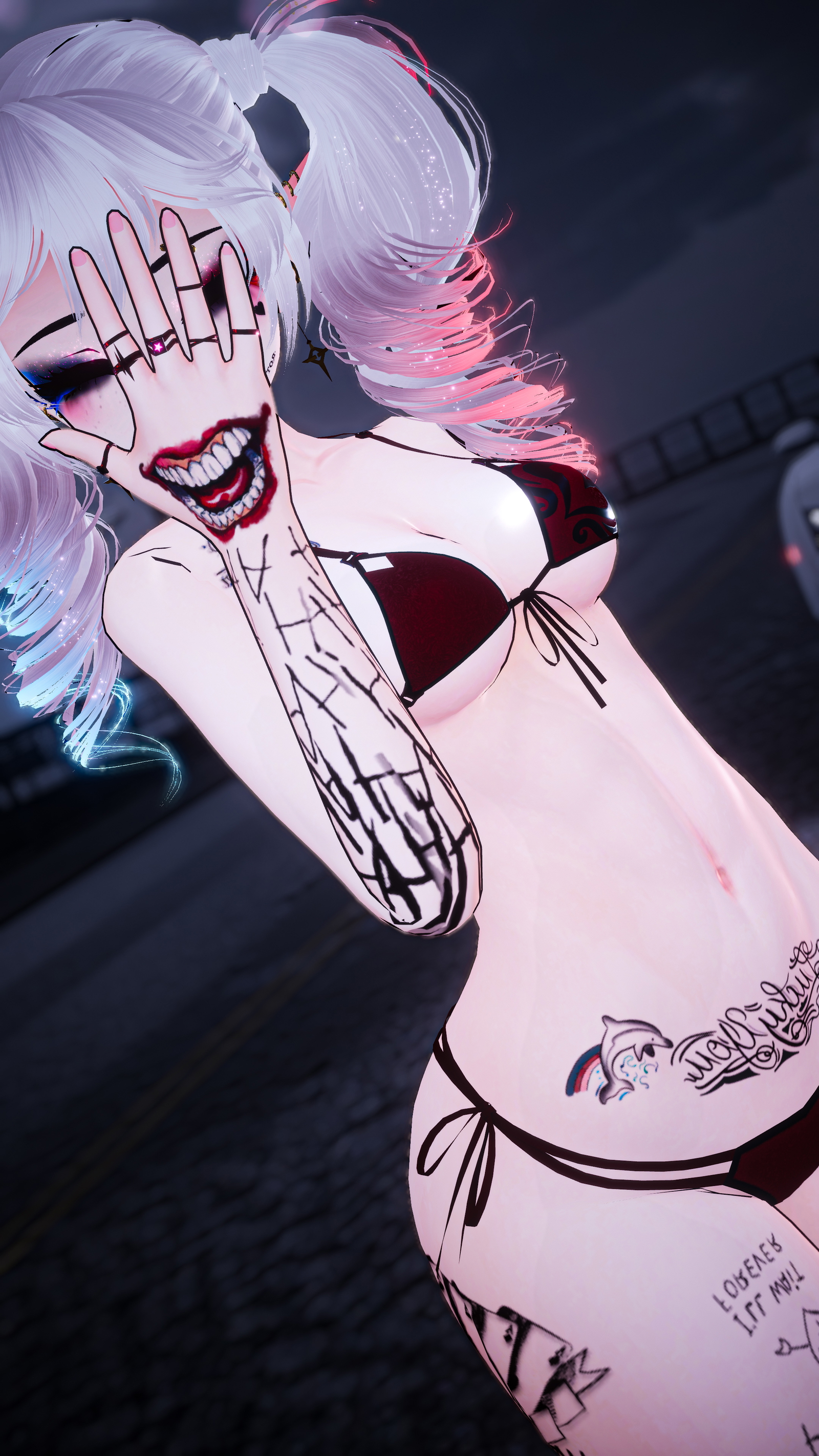 Harley Queen Makeup And Tattoos for GodWhisper & Magician