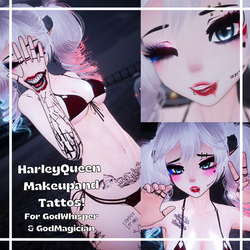 Harley Queen Makeup And Tattoos for GodWhisper & Magician
