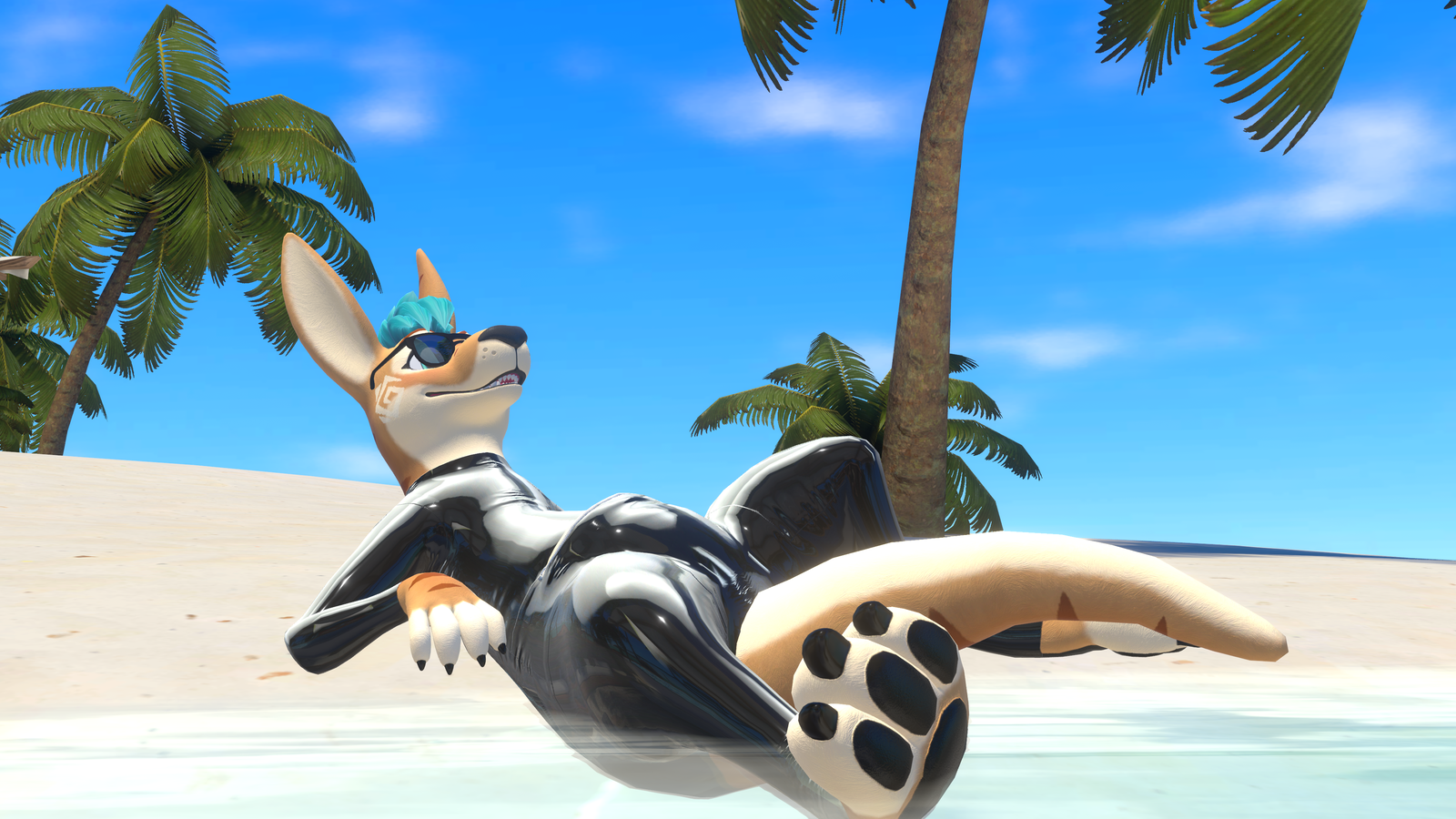 Tropical Kangaroo Latex Suit