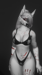 foxipaws aurora wolf war based wounded texture
