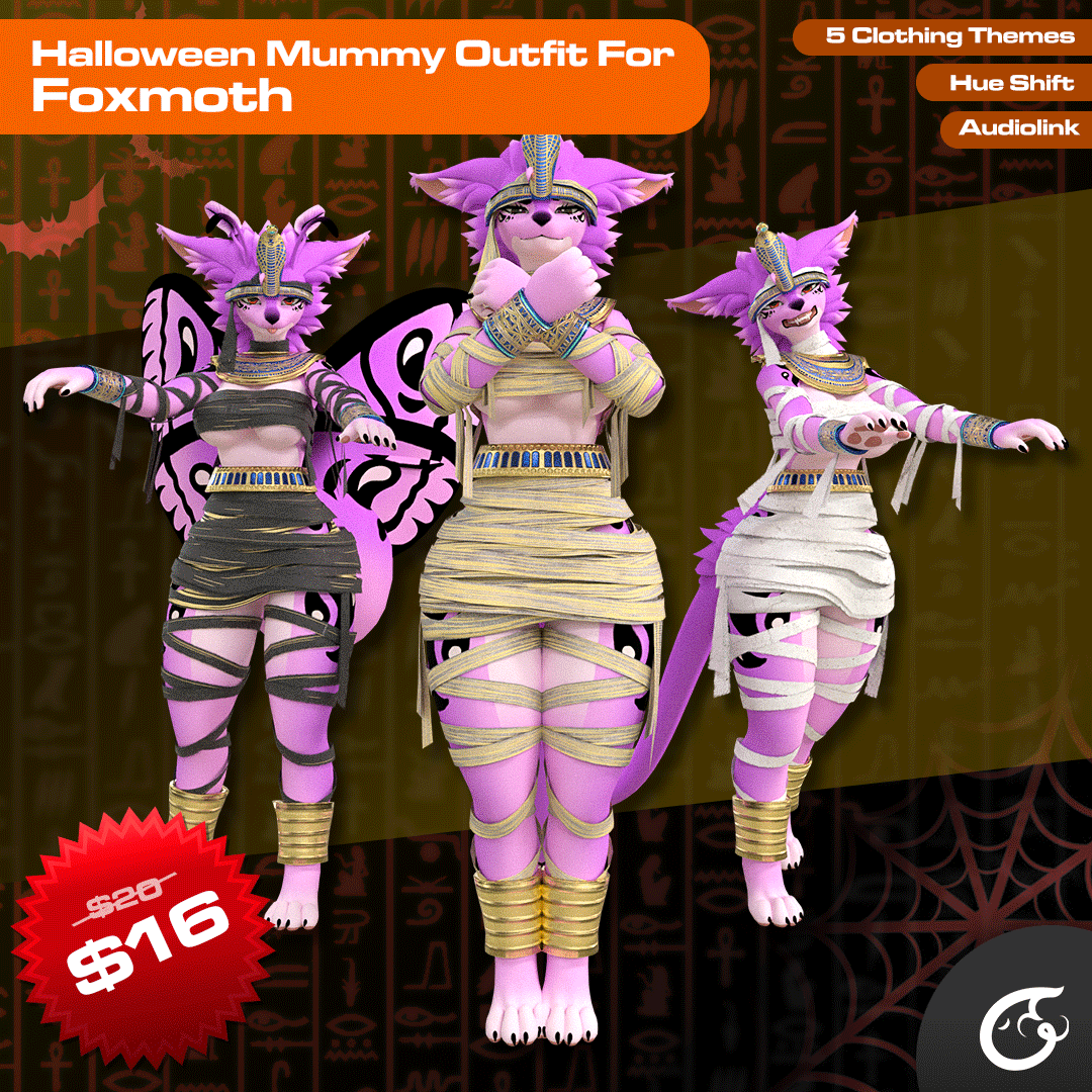 Halloween Mummy Outfit For Foxmoth | VRChat Clothing