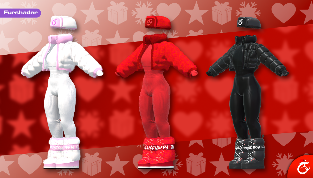 Winter Puffer Jacket Outfit For Novabeast 1.2 & KFN Avatar | VRChat Clothing