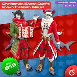Christmas Santa Outfit for Shawn The Shark (Darbi) | VRChat Clothing