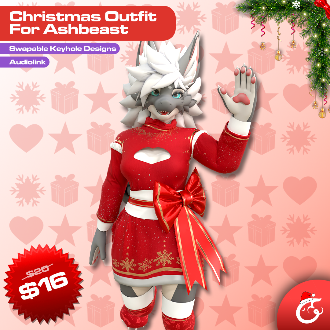 Christmas New Year Party Outfit For Ashbeast | VRChat Clothing