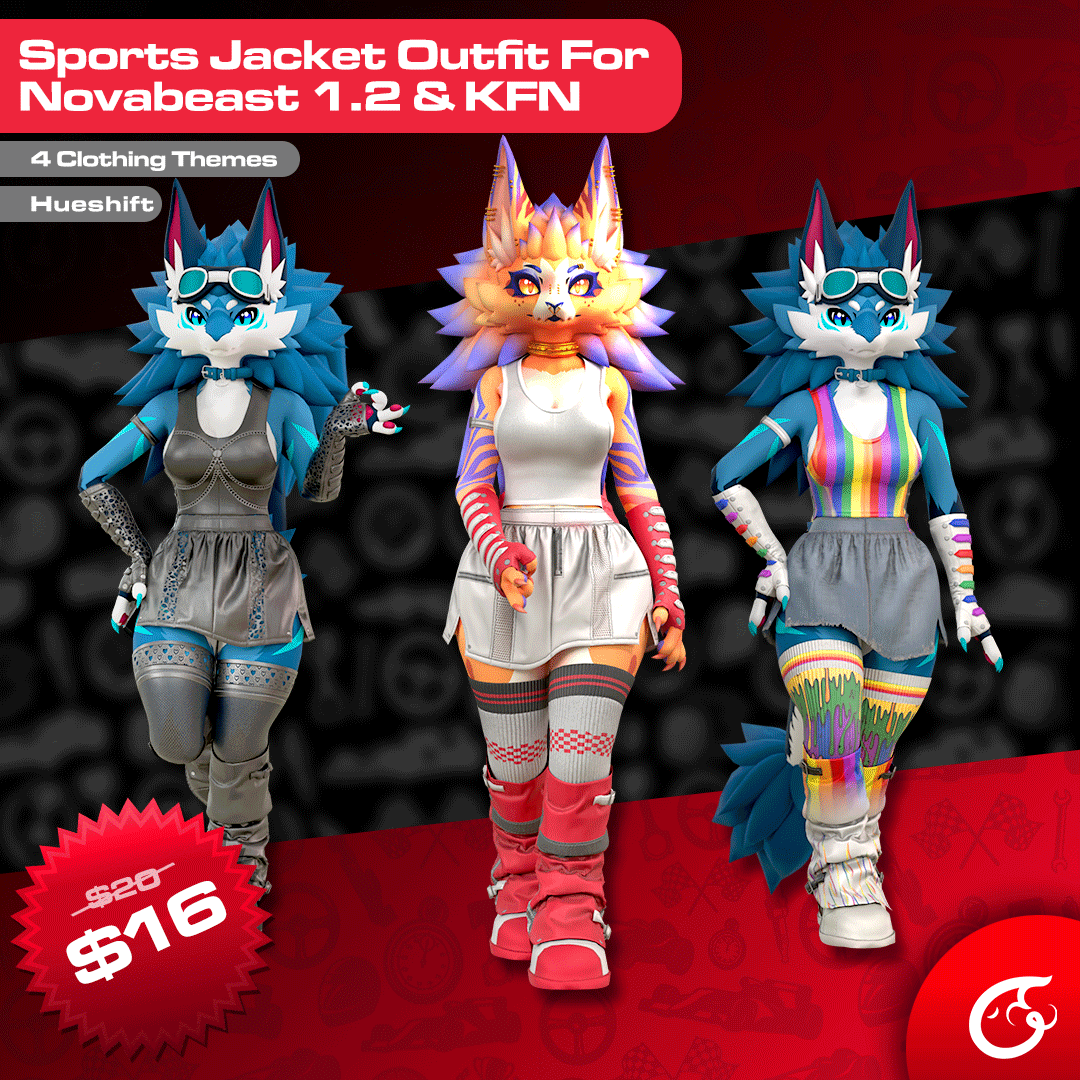 Sports Jacket Outfit For Novabeast 1.2 & KFN | VRChat Clothing