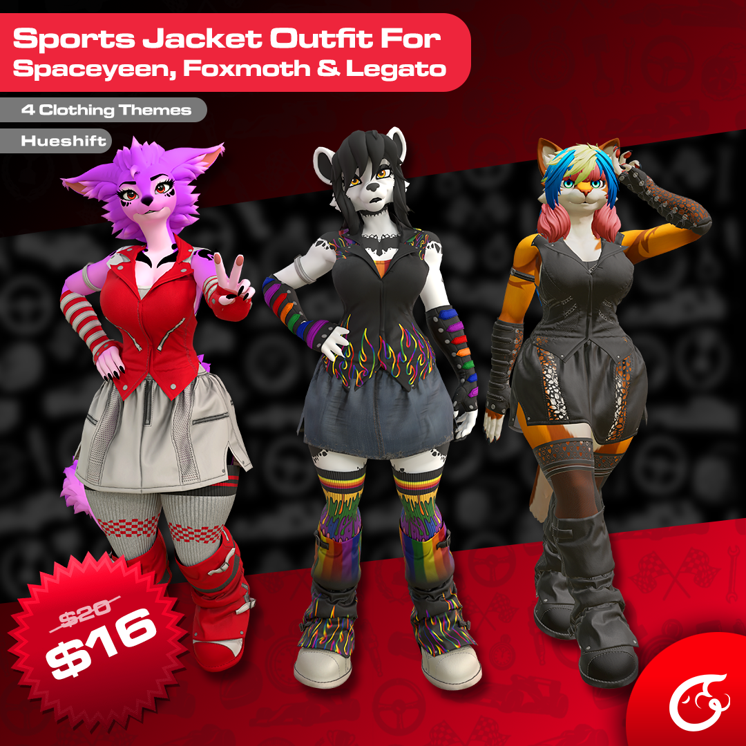 Sports Jacket Outfit For Spaceyeen, Foxmoth & Legato  | VRChat Clothing