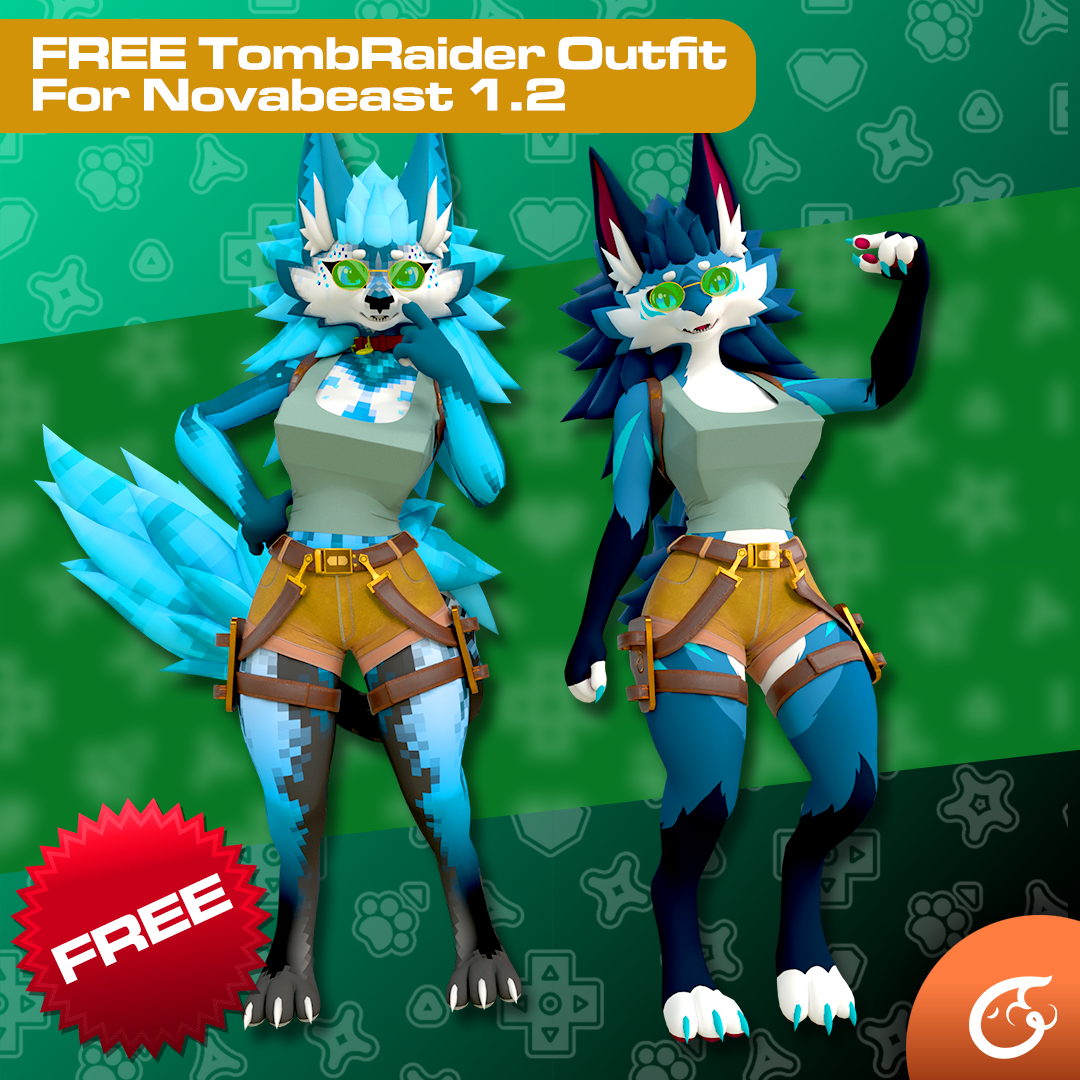 Furality Ultra FREE TombRaider Outfit For Novabeast 1.2 | VRChat Clothing