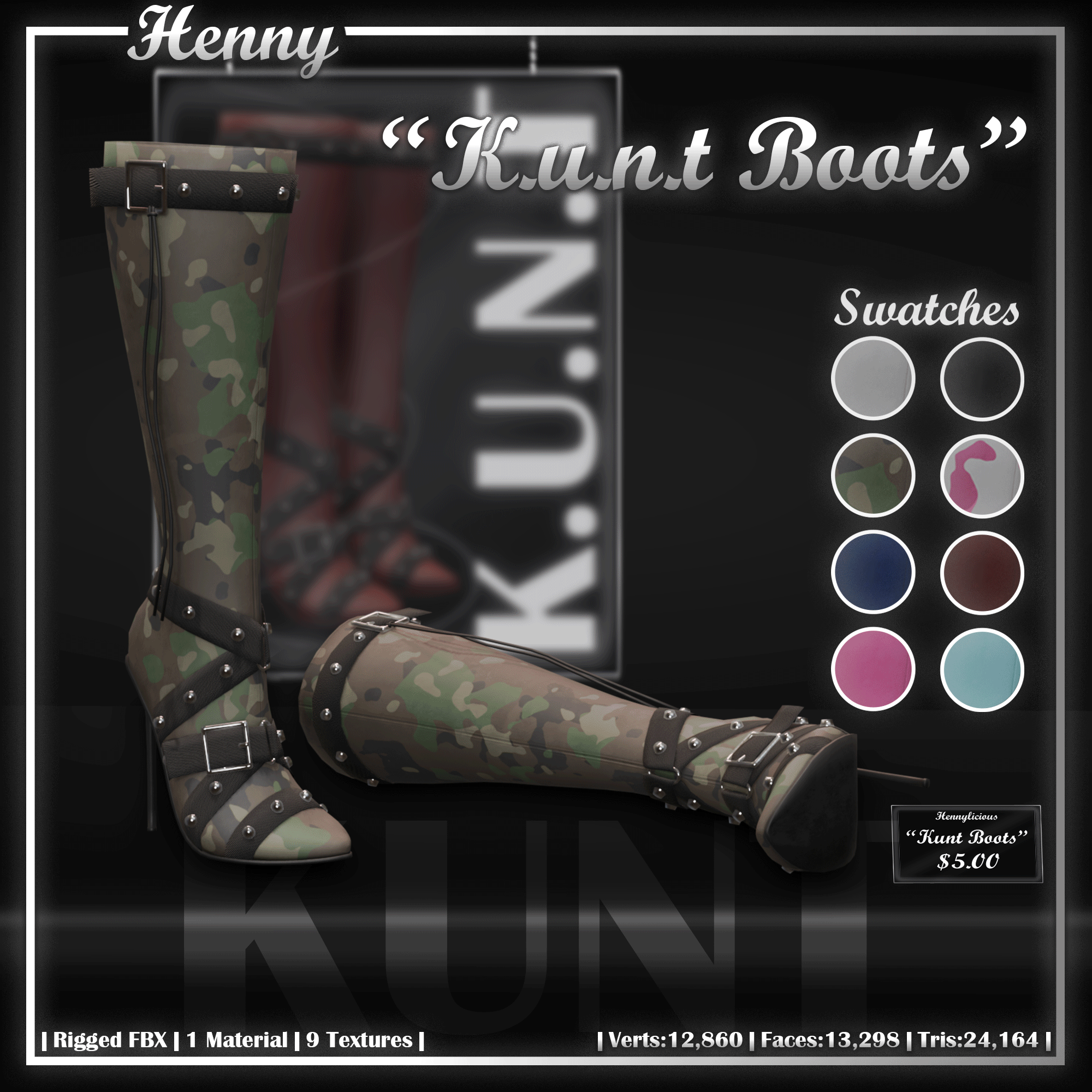☆ K.U.N.T Boots | By: Henny ☆