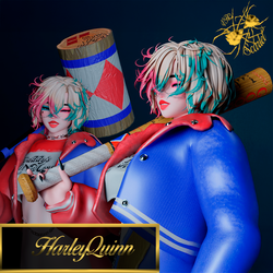 Harley Quinn 3D Weapon Pack – Stylized Bat & Mallet (FBX + Textures)