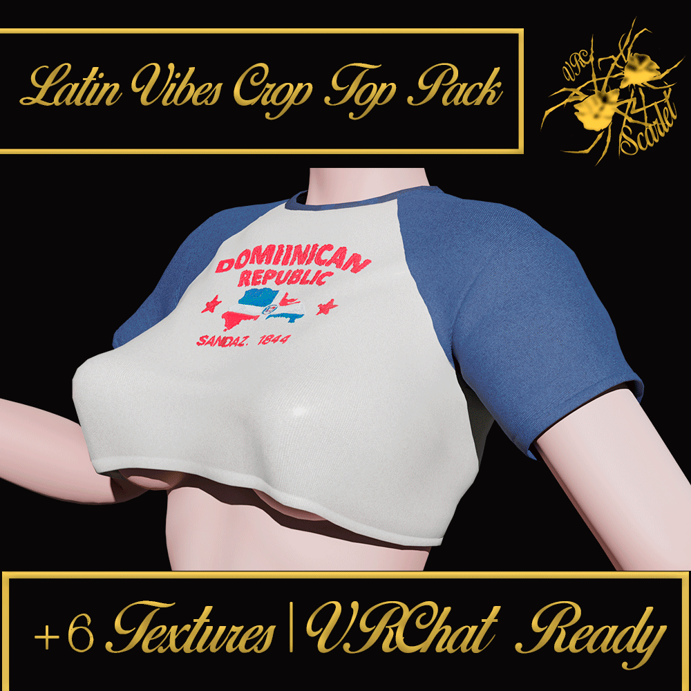 Latin Vibes Crop Top Pack pt.1 🇲🇽🇨🇴🇨🇺🇧🇷🇩🇴🇵🇷 | 6 Textures 