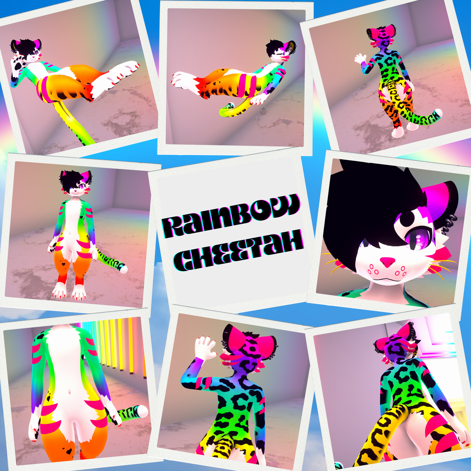 Rainbow Cheetah - Mayu Textures PNGs
