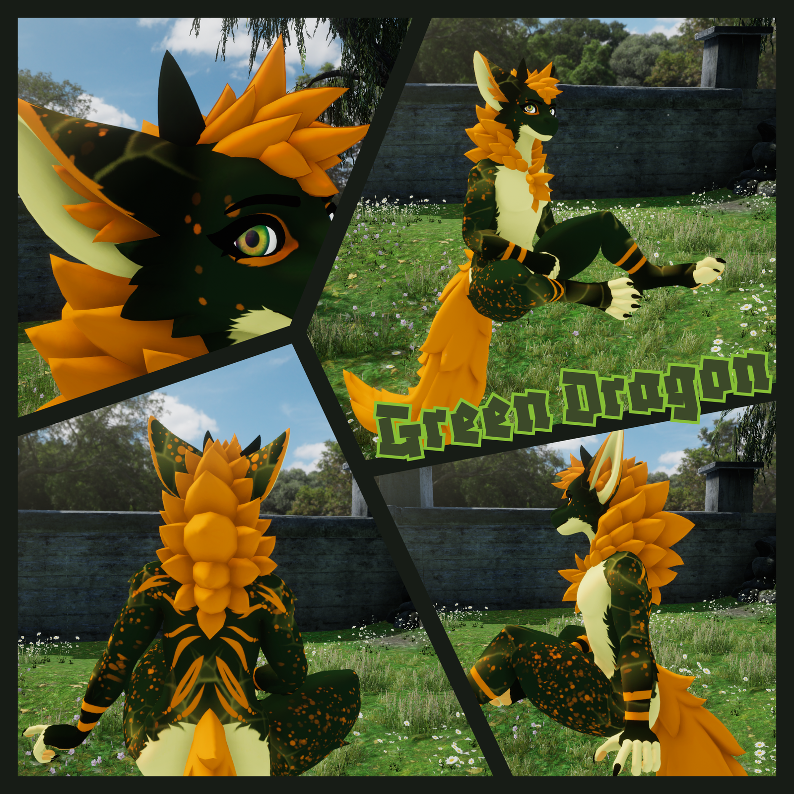 Green Dragon - Fluffgan Textures PNGs