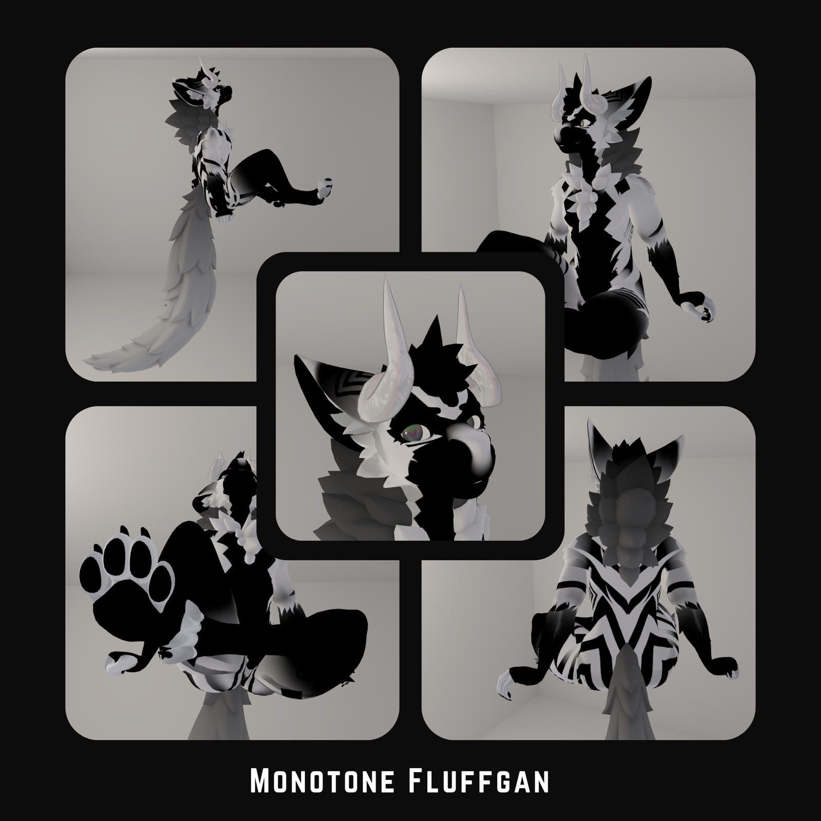 Monotone Fluffgan Textures PNGs