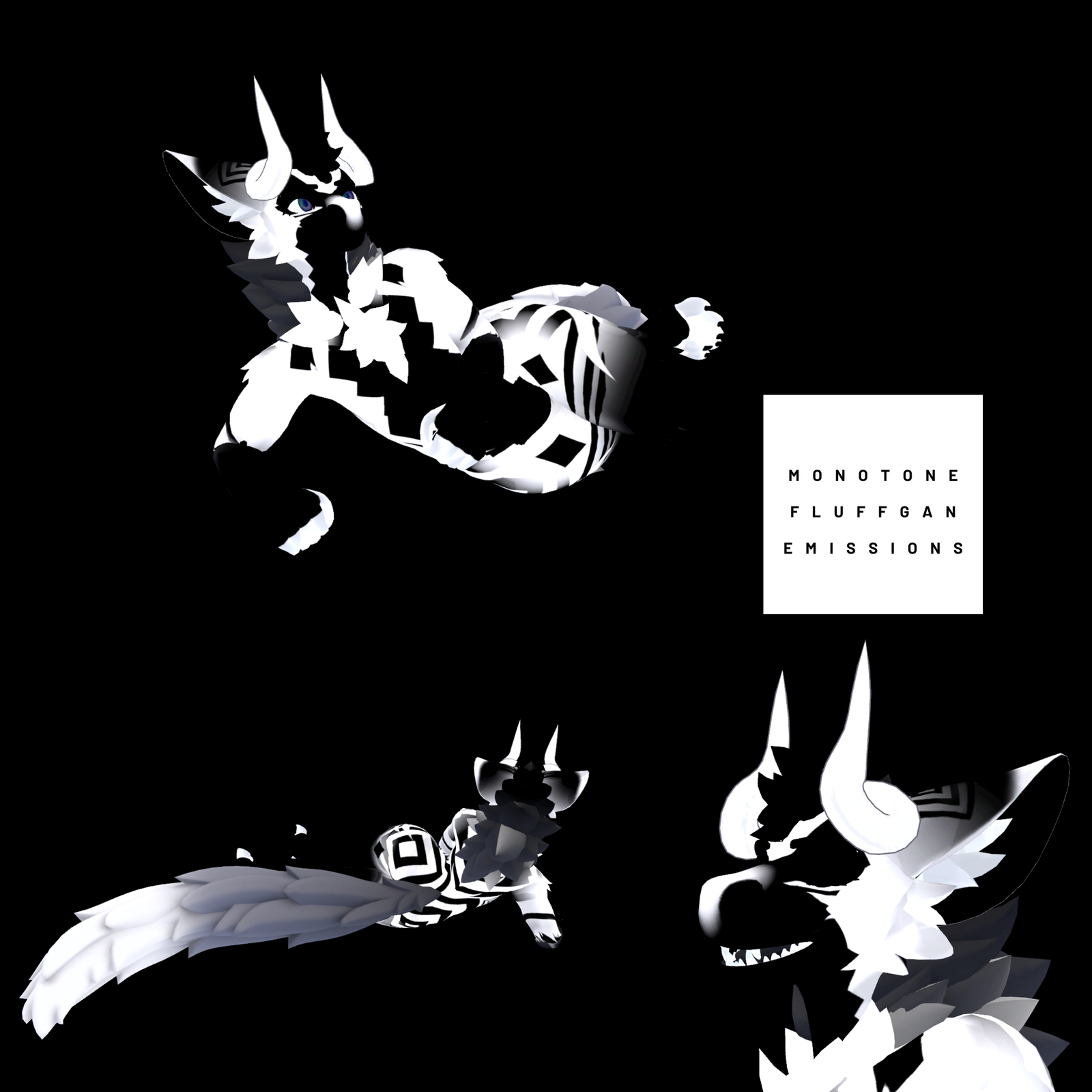 Monotone Fluffgan EMISSION Textures PNGs