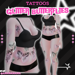 ✨ Glitter Butterflies Tatts | Vrbase Egirl