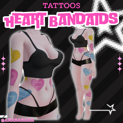 🩹 Heart Bandaids Tatts | Vrbase Egirl