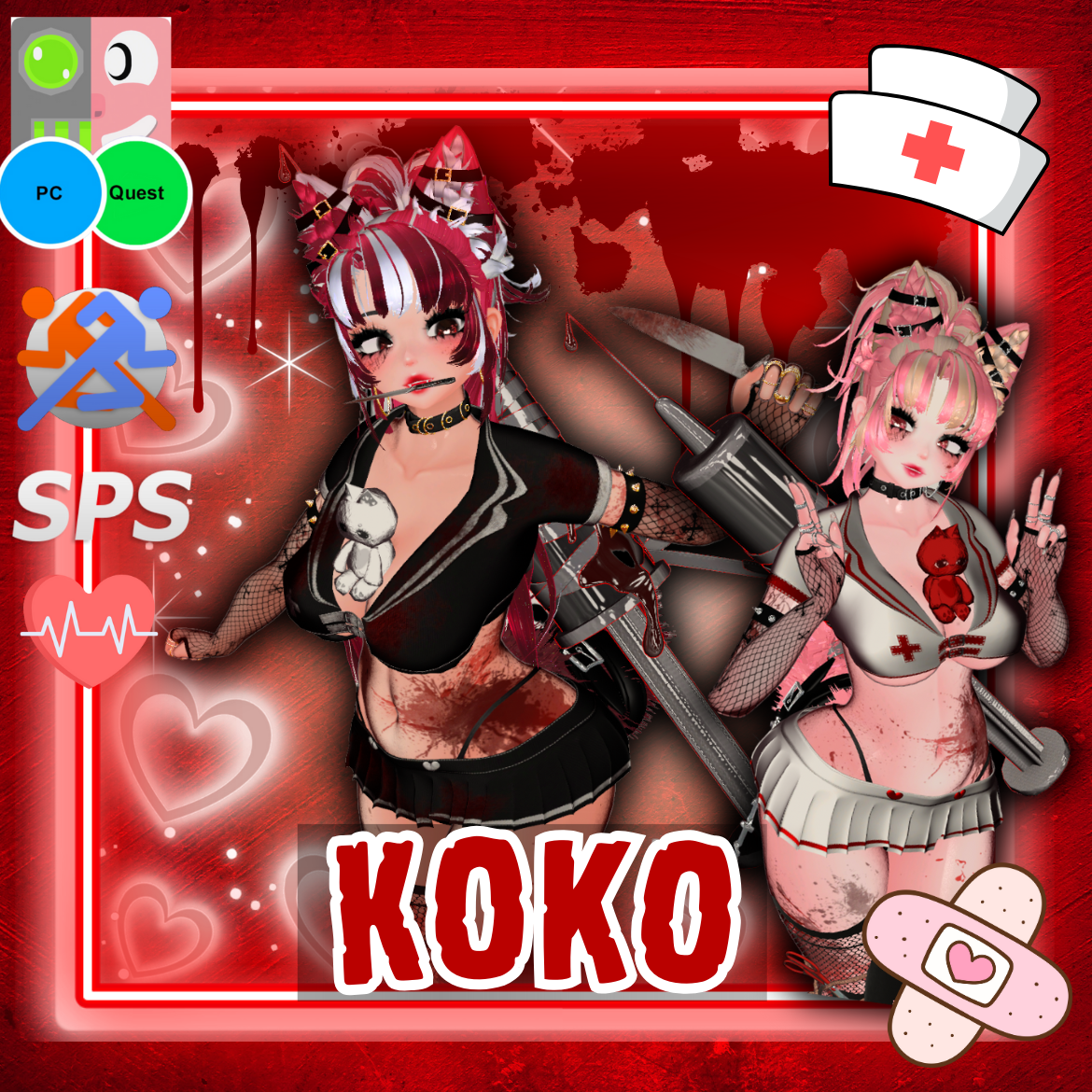 🔪 Koko the Yandere Nurse| Vrcft + Pc + Quest