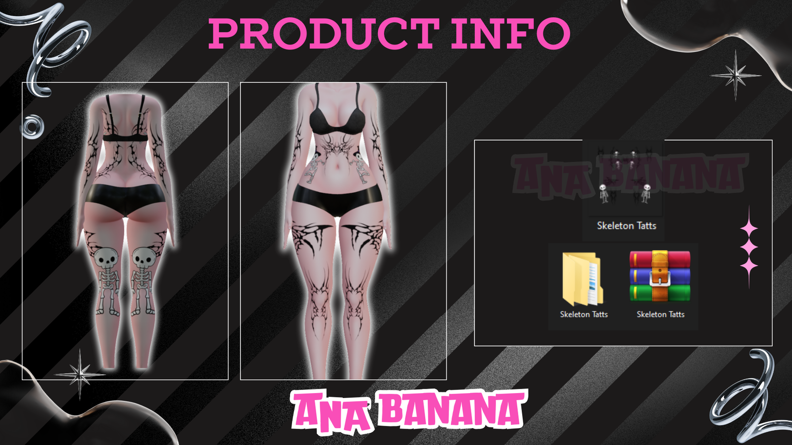 💀 Skeleton Tatts | Vrbase Egirl