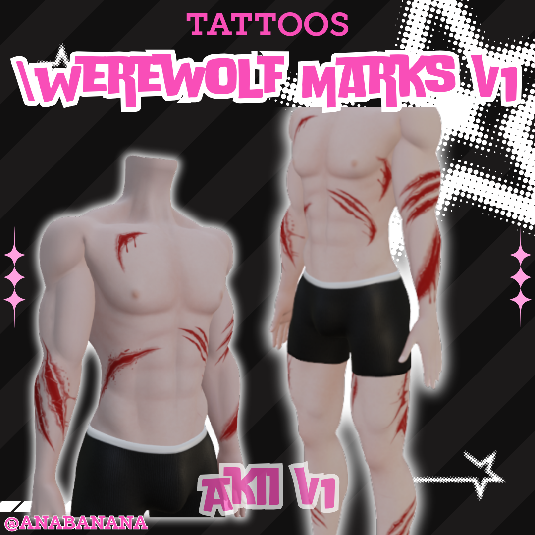 🐺 Werewolf Marks V1 Tatts | Egirl + Akii V1 + Zinfit F/M