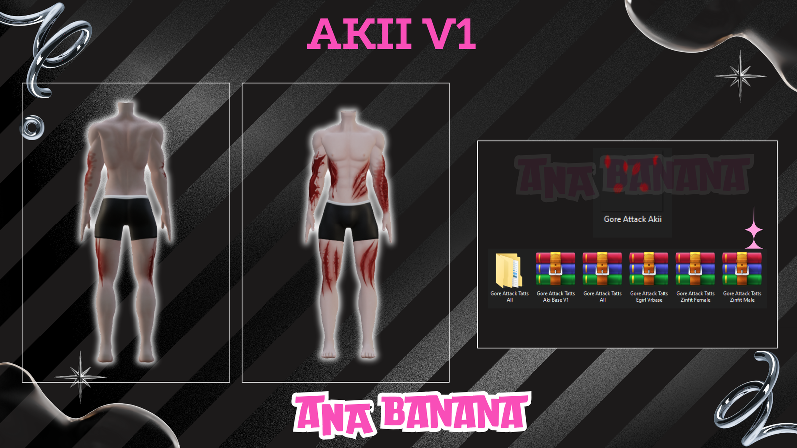 🩸 Gore Attack Tatts | Egirl + Akii V1 + Zinfit F/M