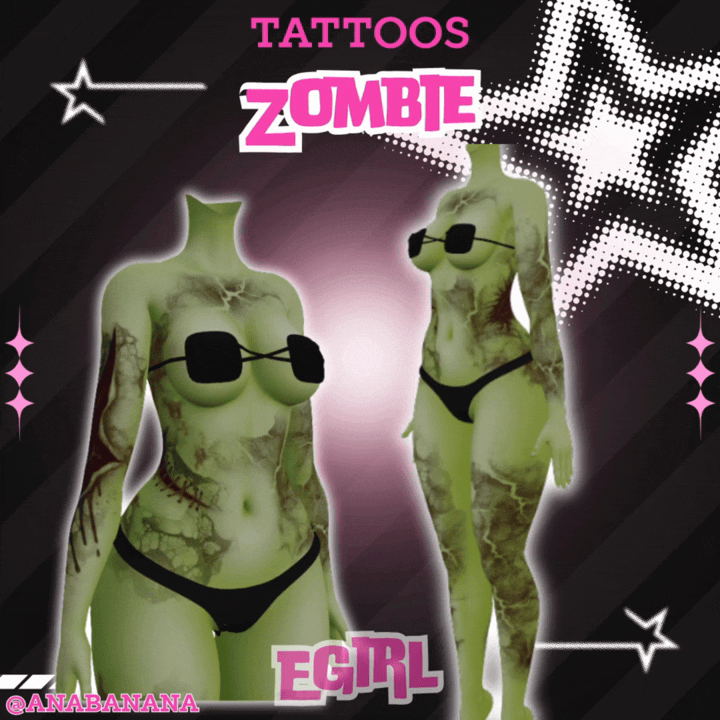 🧟 Zombie Tatts | Egirl + Akii V1 + Zinfit F/M