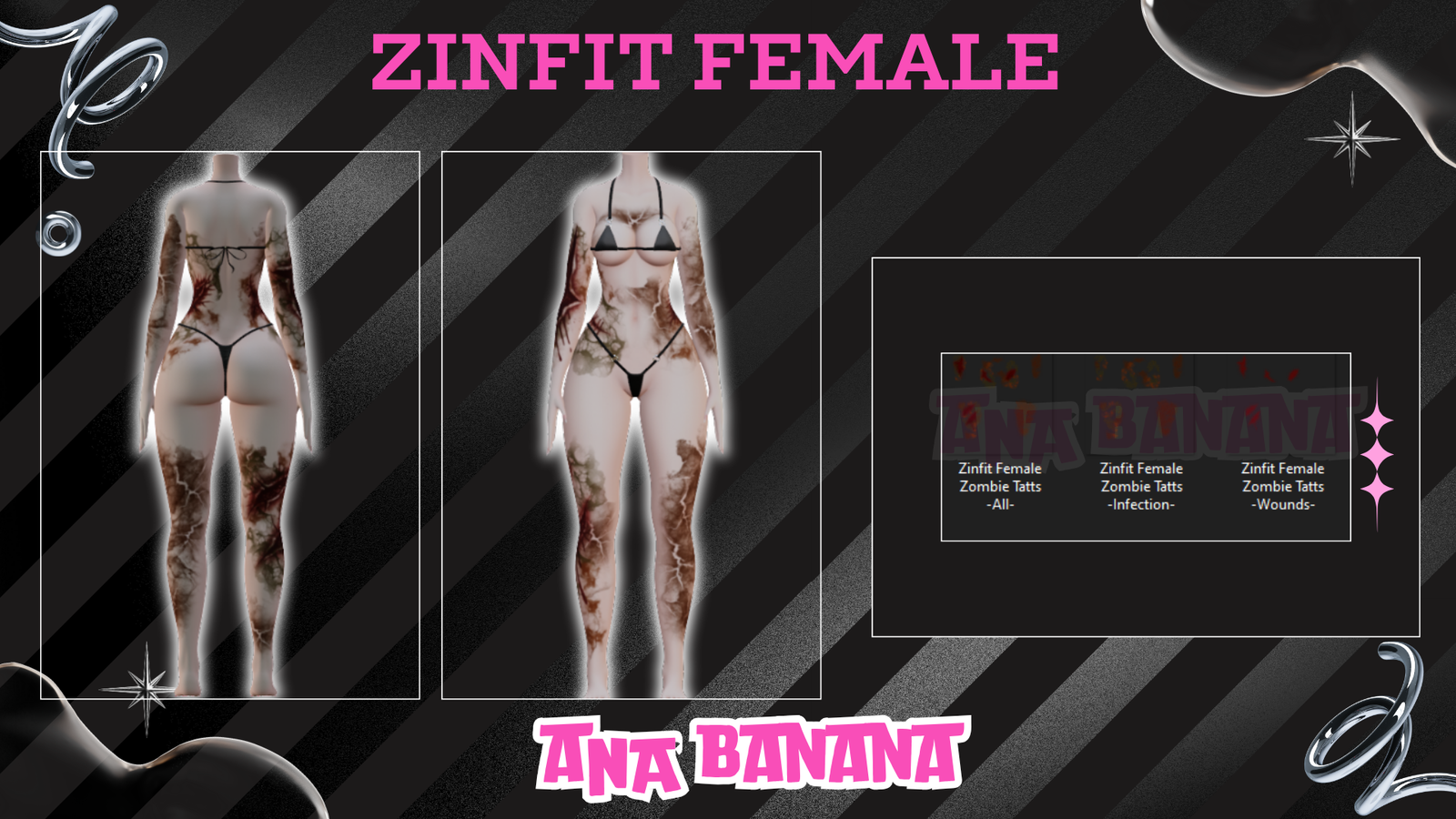 🧟 Zombie Tatts | Egirl + Akii V1 + Zinfit F/M