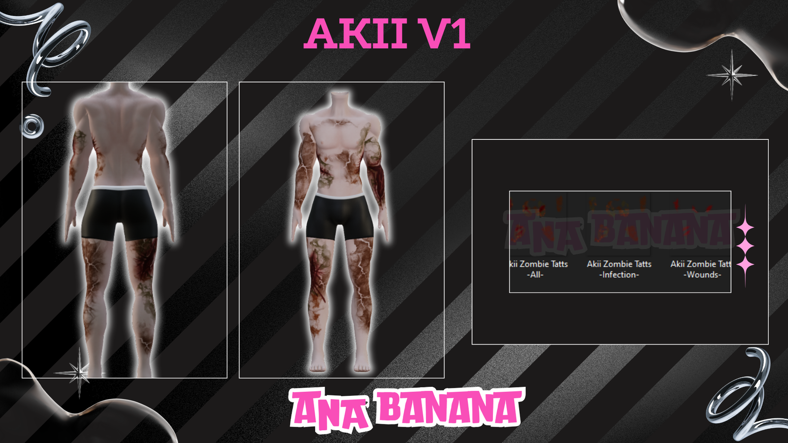 🧟 Zombie Tatts | Egirl + Akii V1 + Zinfit F/M