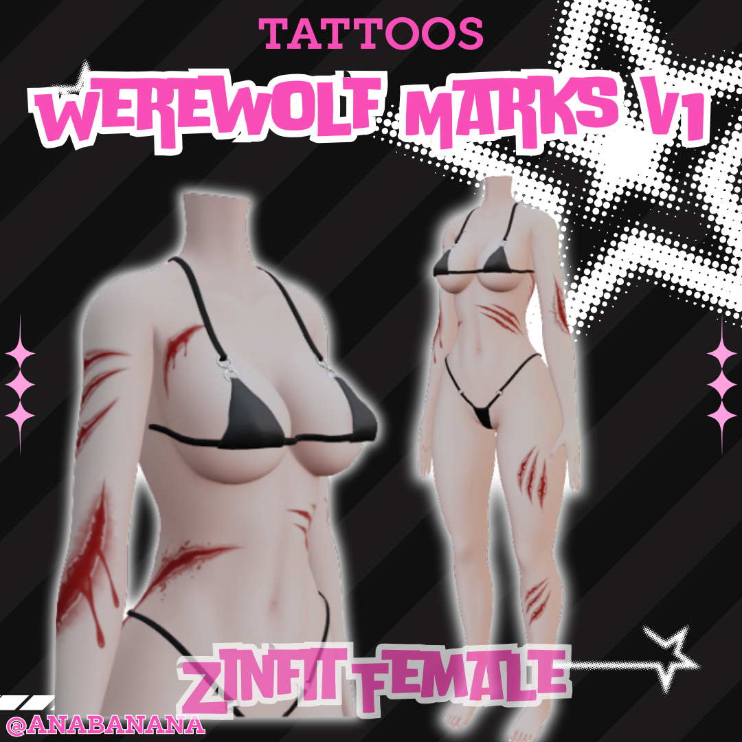 🐺 Werewolf Marks V1 Tatts | Zinfit Female