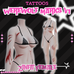 🐺 Werewolf Marks V1 Tatts | Zinfit Female