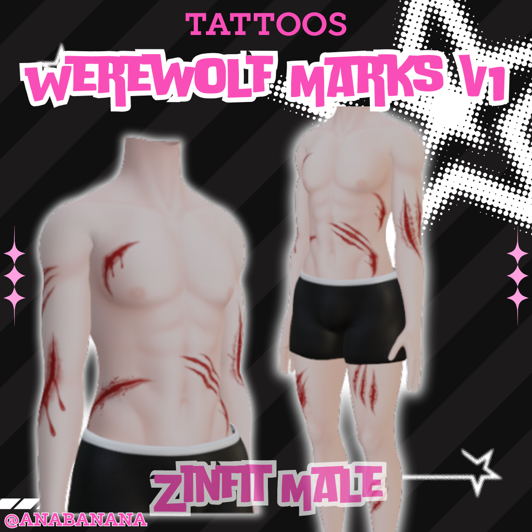🐺 Werewolf Marks V1 Tatts | Zinfit Male
