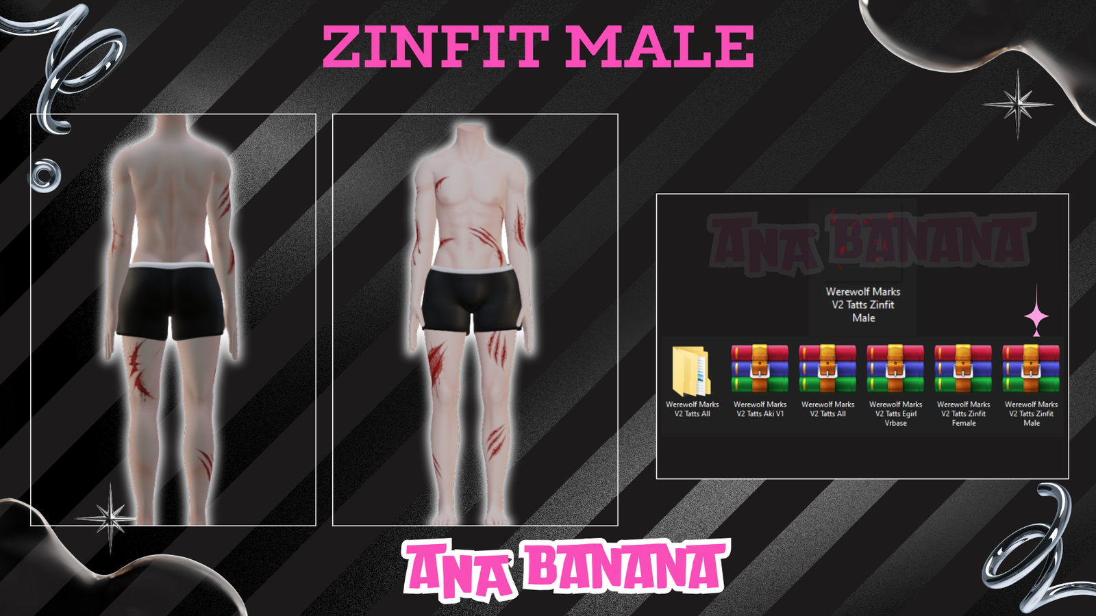 🐺 Werewolf Marks V1 Tatts | Zinfit Male