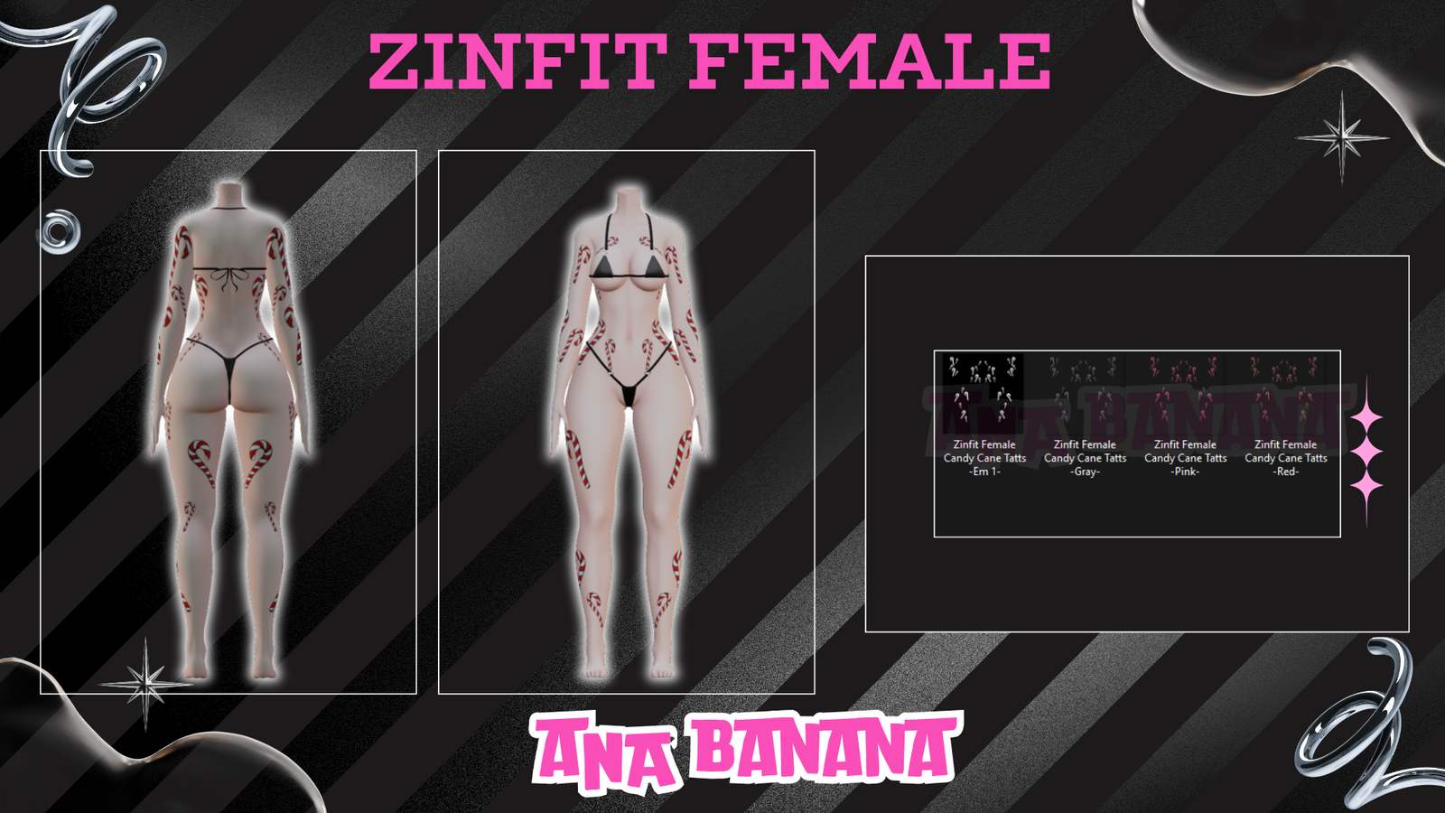 🍬 Candy Cane Tatts | Vrbase + Akii + Zinfit F/M