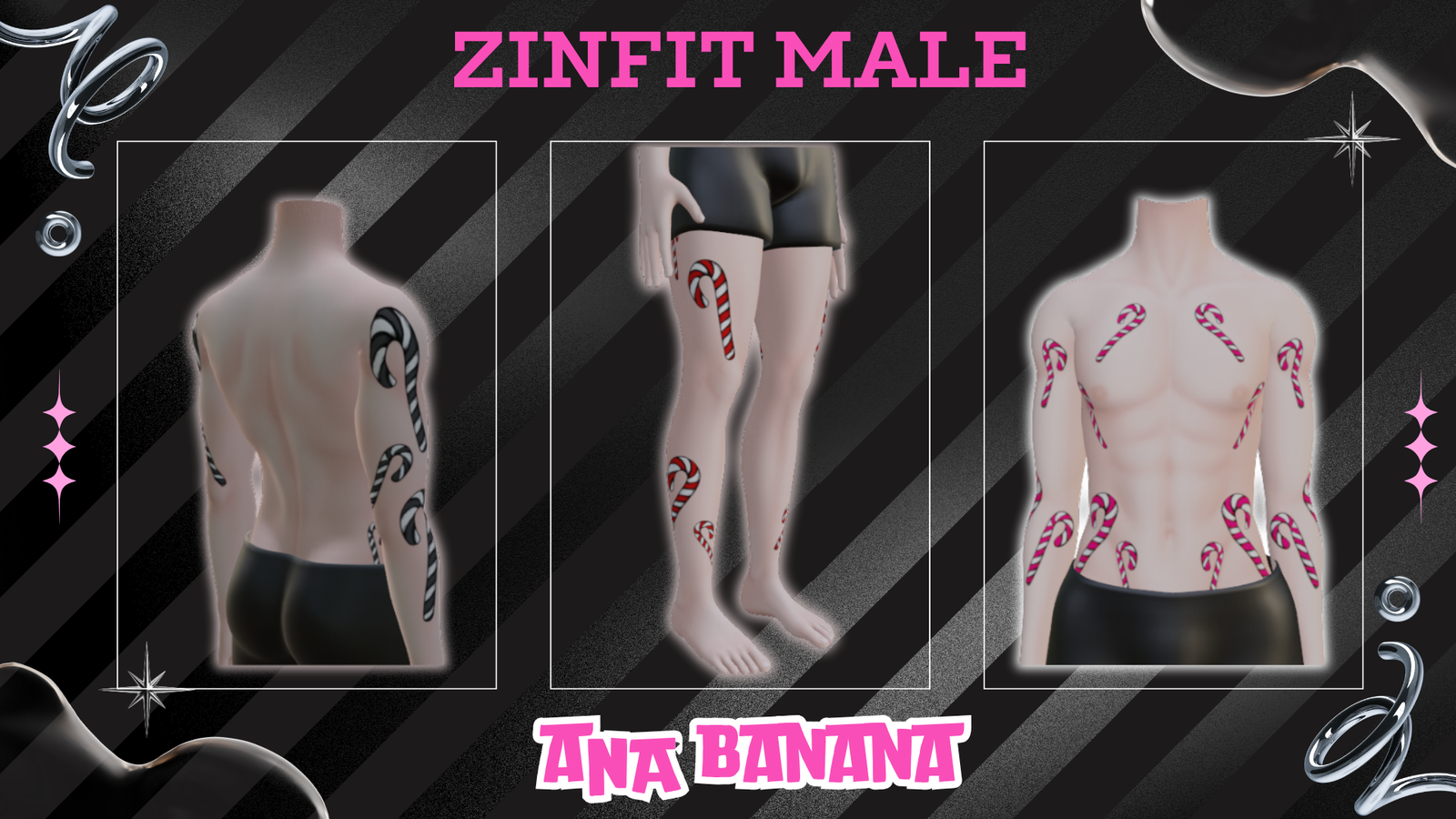 🍬 Candy Cane Tatts | Zinfit Male