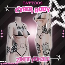 🤖 Cyber Body Tatts | Zinfit Female