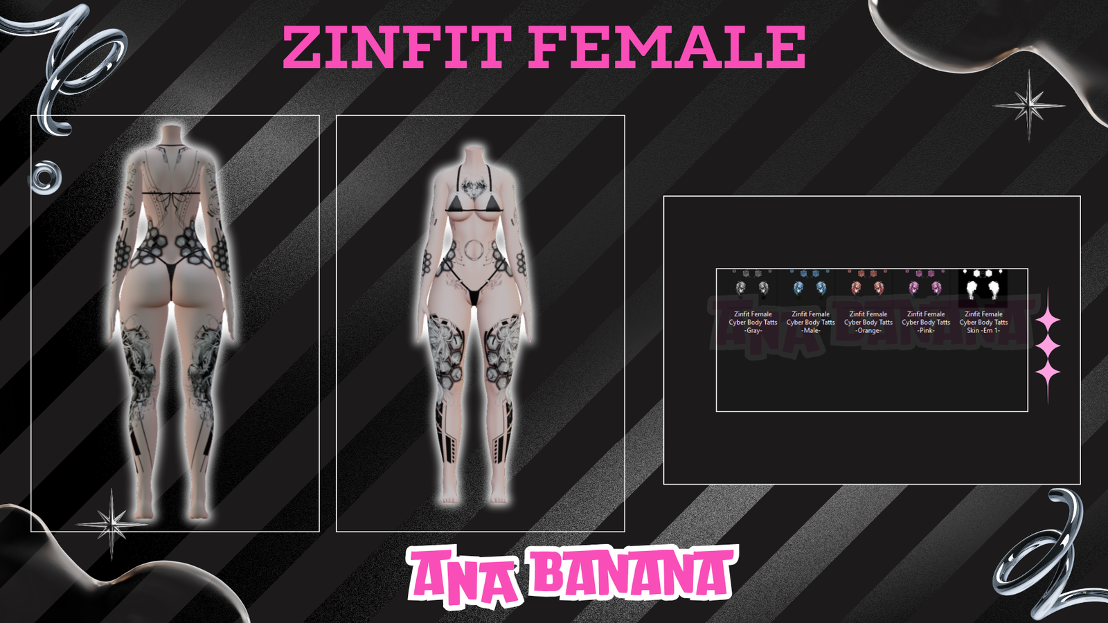 🤖 Cyber Body Tatts | Zinfit Female