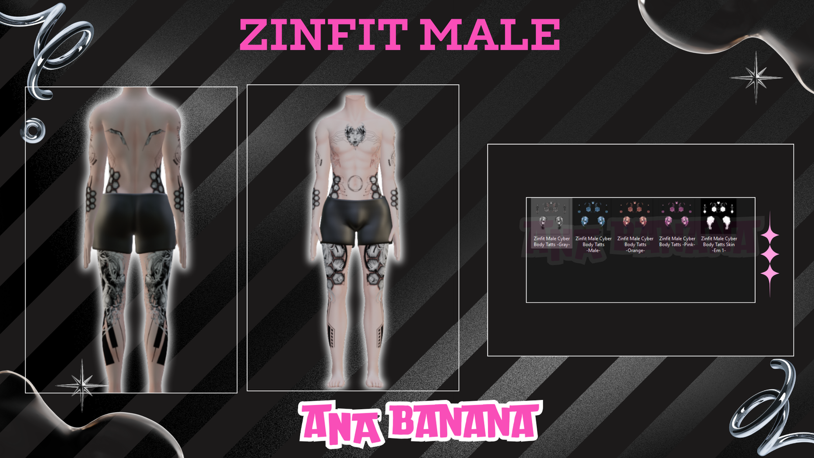 🤖 Cyber Body Tatts | Zinfit Male