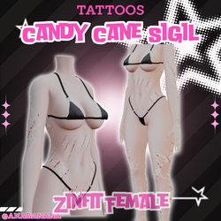 🍬Candy Cane Sigil Tatts | Zinfit Female