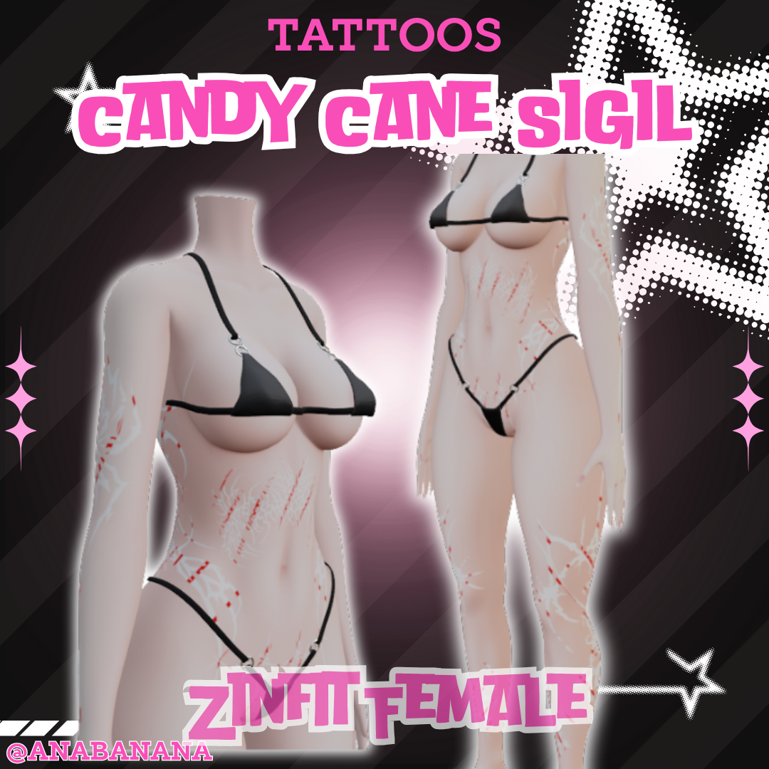 π¬Candy Cane Sigil Tatts | Zinfit Female