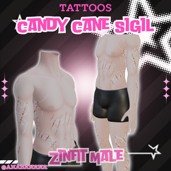 ๐ฌCandy Cane Sigil Tatts | Zinfit Male