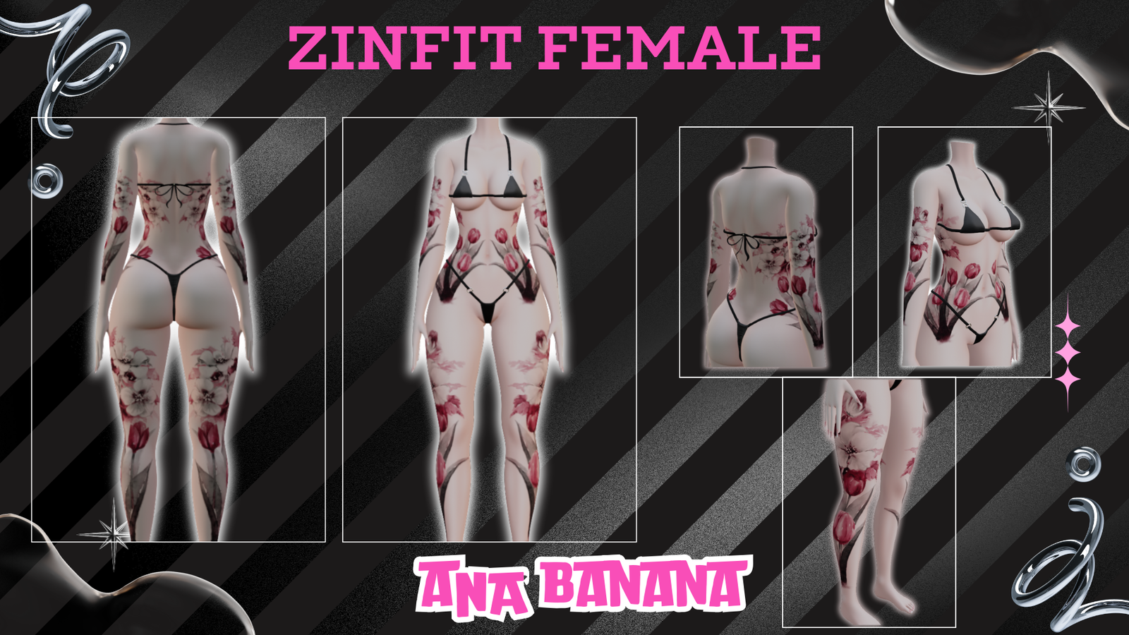 (J:) 🌷 Flower Lover Tatts | Vrbase + Akii + Zinfit F/M