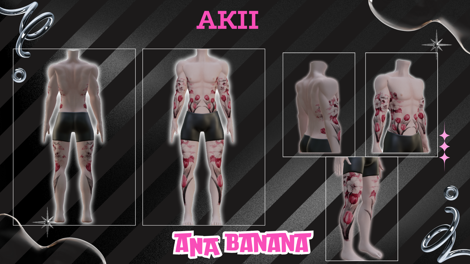 (J:) 🌷 Flower Lover Tatts | Vrbase + Akii + Zinfit F/M