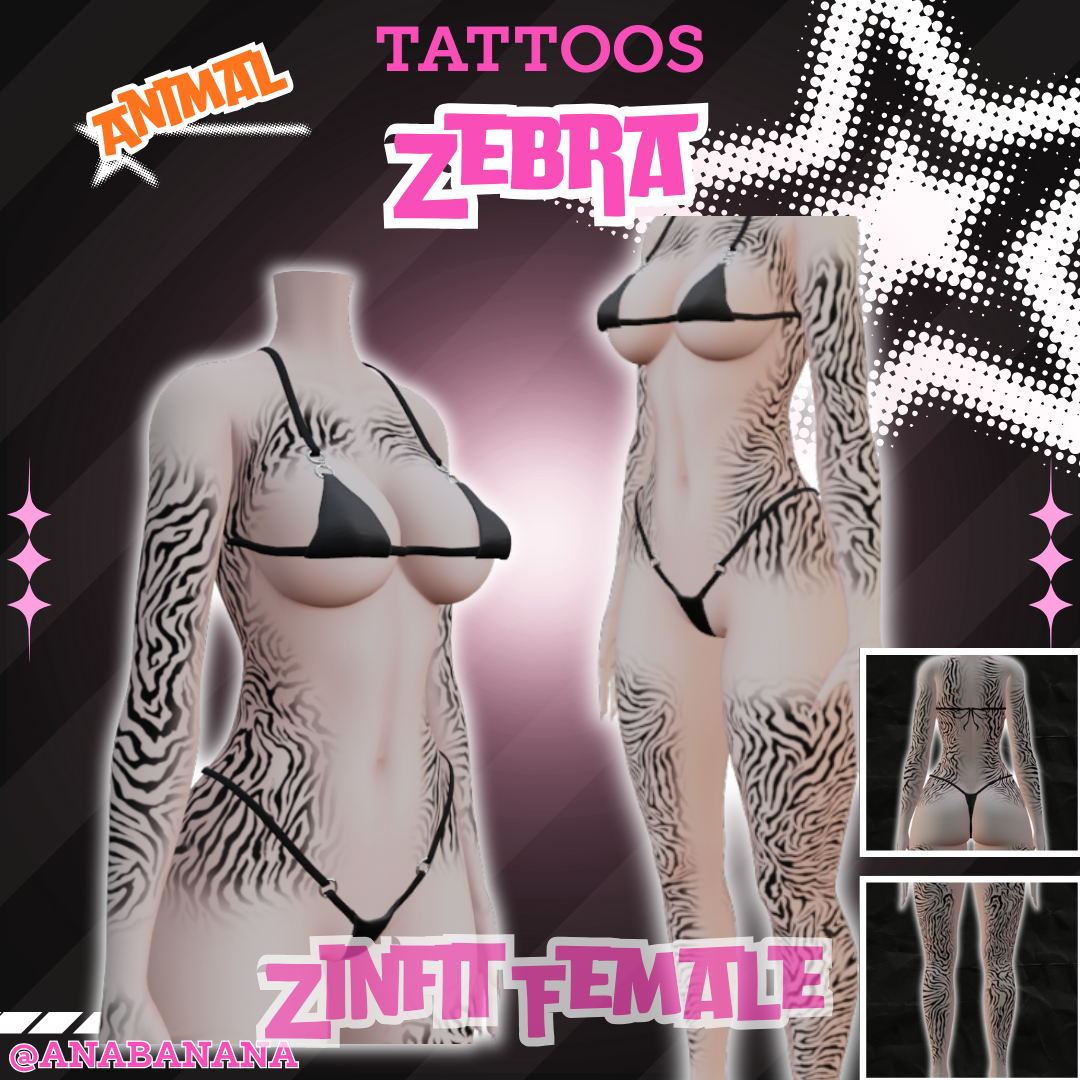 🦓 Animal Zebra Tatts | Zinfit Female