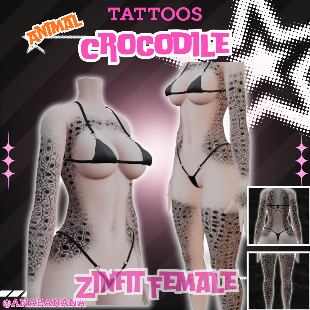 🐊 Animal Crocodile Tatts | Zinfit Female