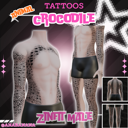 🐊 Animal Crocodile Tatts | Zinfit Male