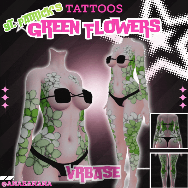 (J) : 🍃 Green Flowers Tatts | Vrbase + Akii + Zinfit F/M