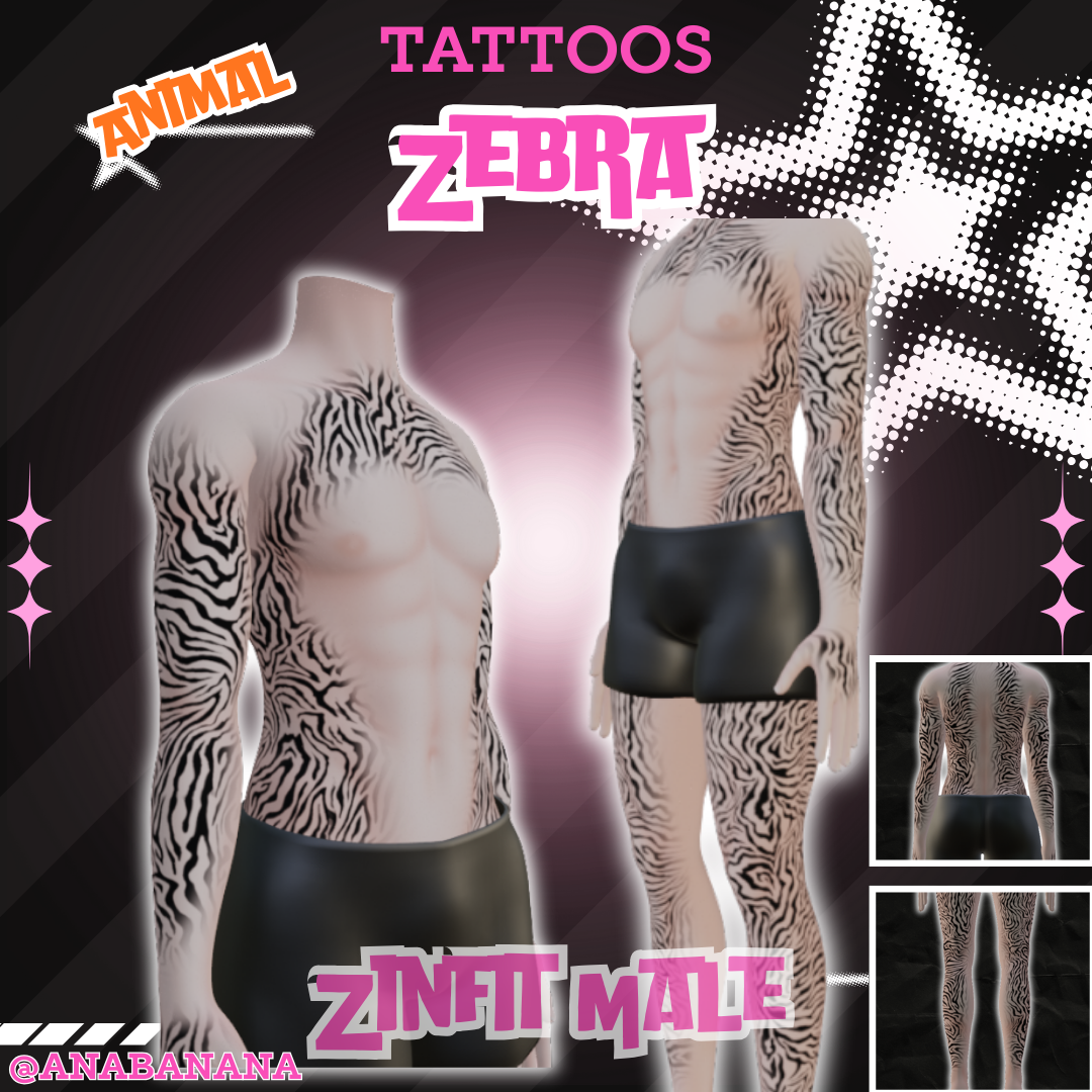 (All:) 🦓 Animal Zebra Tatts | Vrbase + Akii + Zinfit F/M