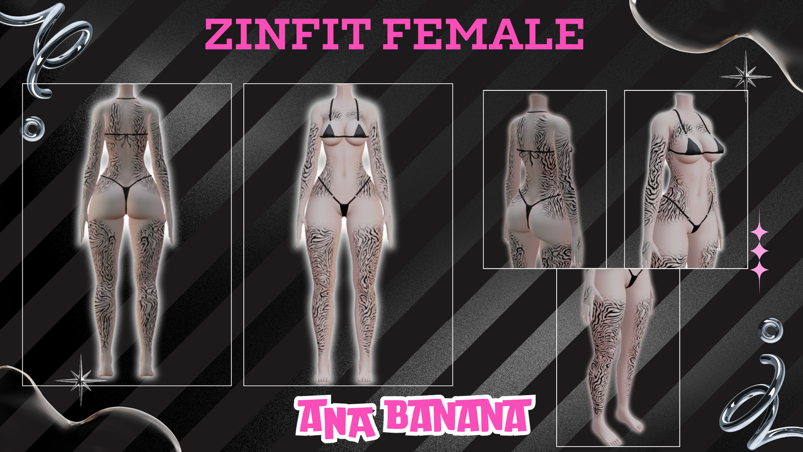 (All:) 🦓 Animal Zebra Tatts | Vrbase + Akii + Zinfit F/M