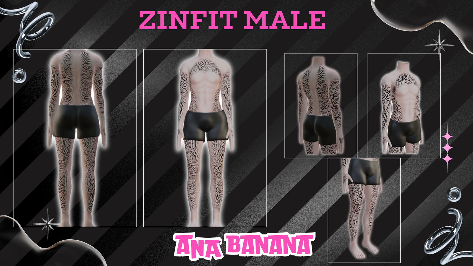 (All:) 🦓 Animal Zebra Tatts | Vrbase + Akii + Zinfit F/M