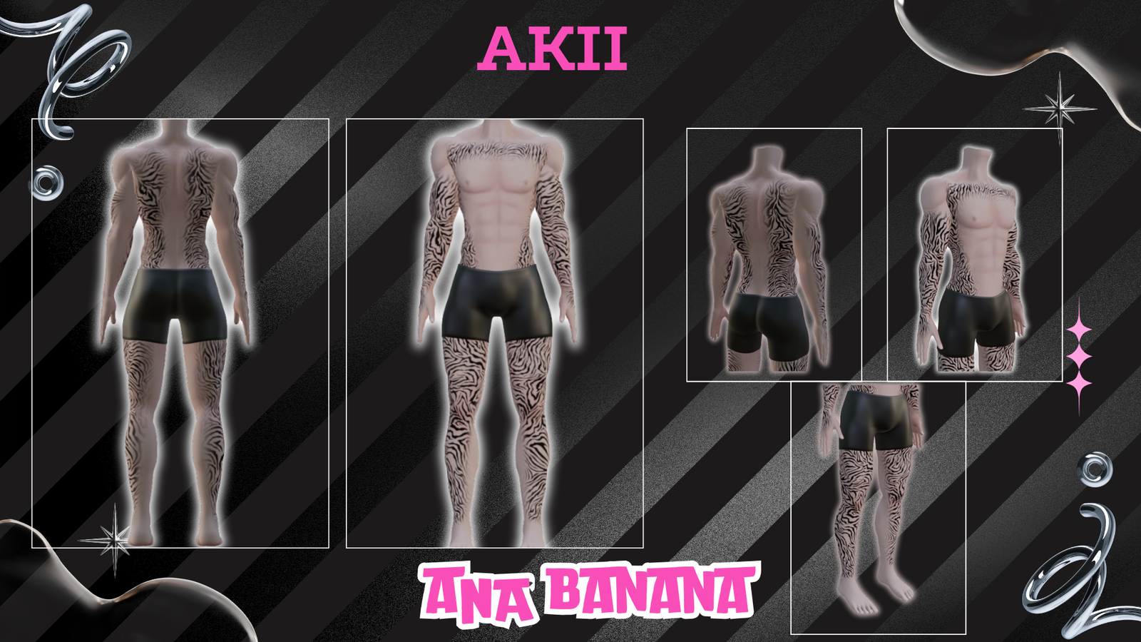 (All:) 🦓 Animal Zebra Tatts | Vrbase + Akii + Zinfit F/M