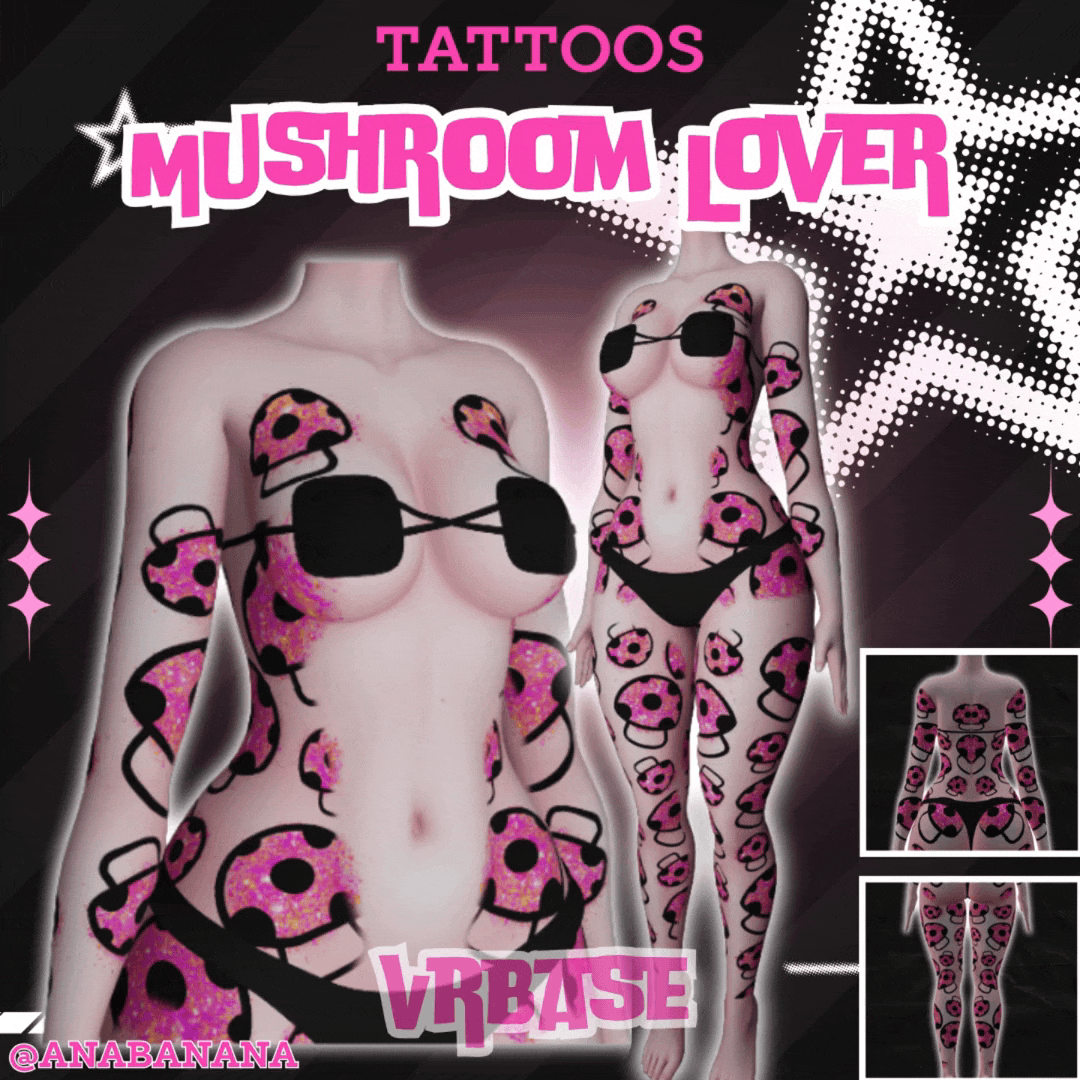 (J) : 🍄 Mushroom Lover Tatts | Multi-Base Compatible